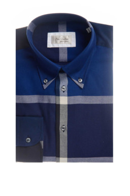 Фото рубашки Прямой силуэт Рубашка ALAIN GAUTHIER, цвет синий